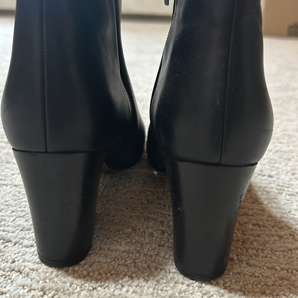 Franco Sarto Black 3 in Block Heel Leather Boots Size 8 *Like New* - Picture 4 of 6